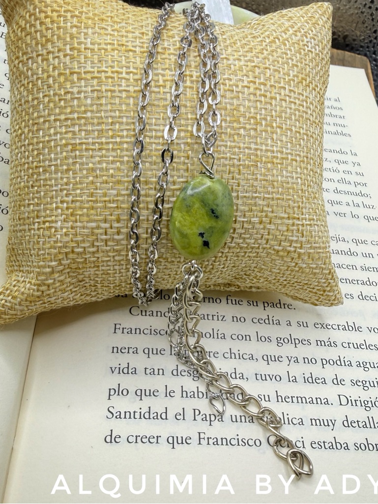 Green Turquoise Vibrant Beaded Necklace + Long Chains Tassel+ Silver
